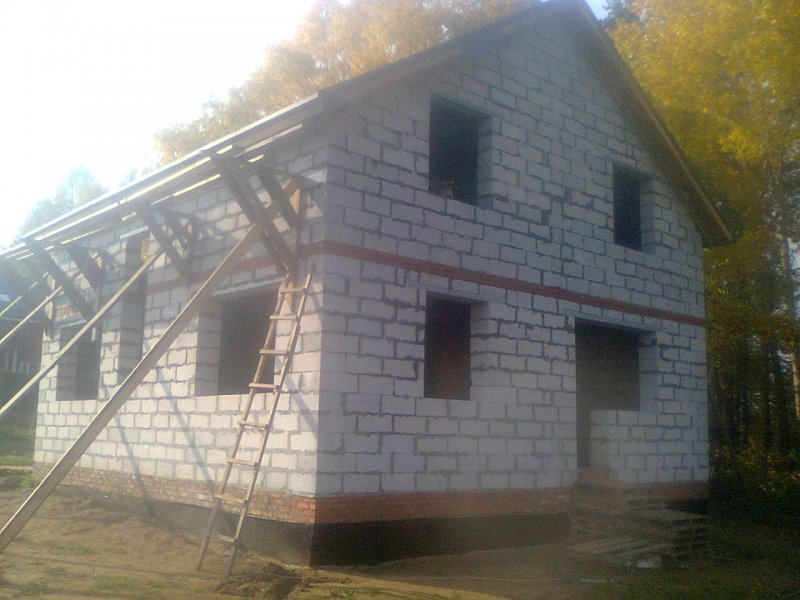 Дом 1.5 этажа из газобетона