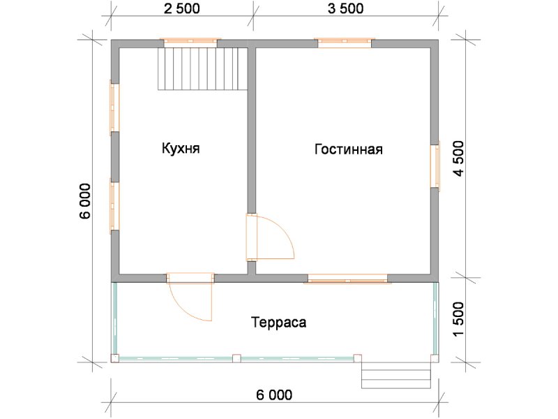 Планировка интерьера дома 6 на 6