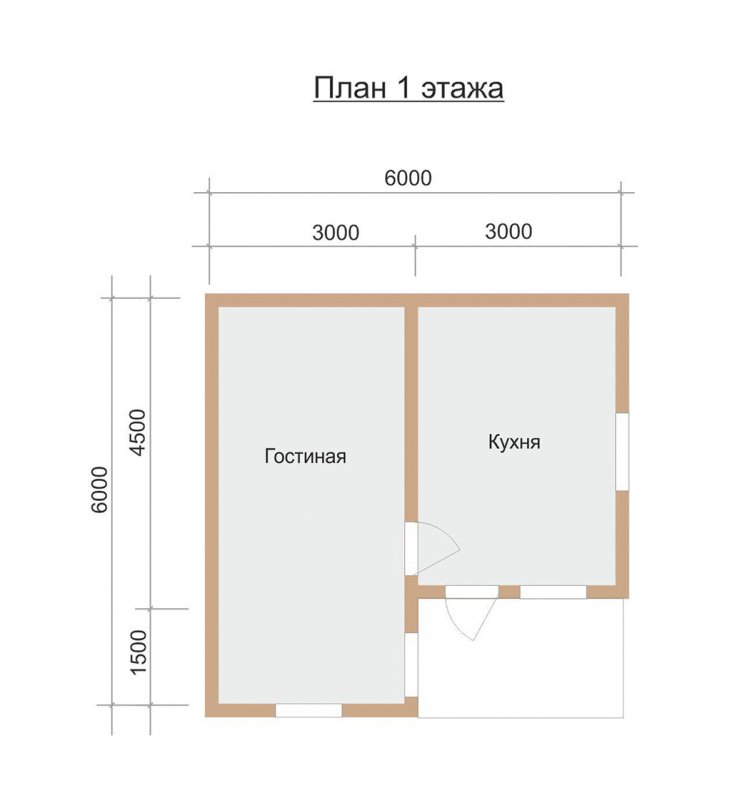 Планировка дачного дома 6х6