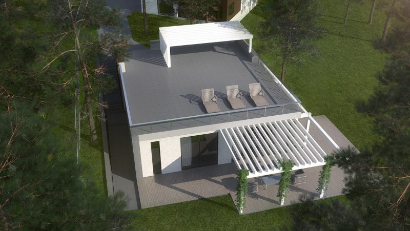 Одноэтажный дом с эксплуатируемой кровлей