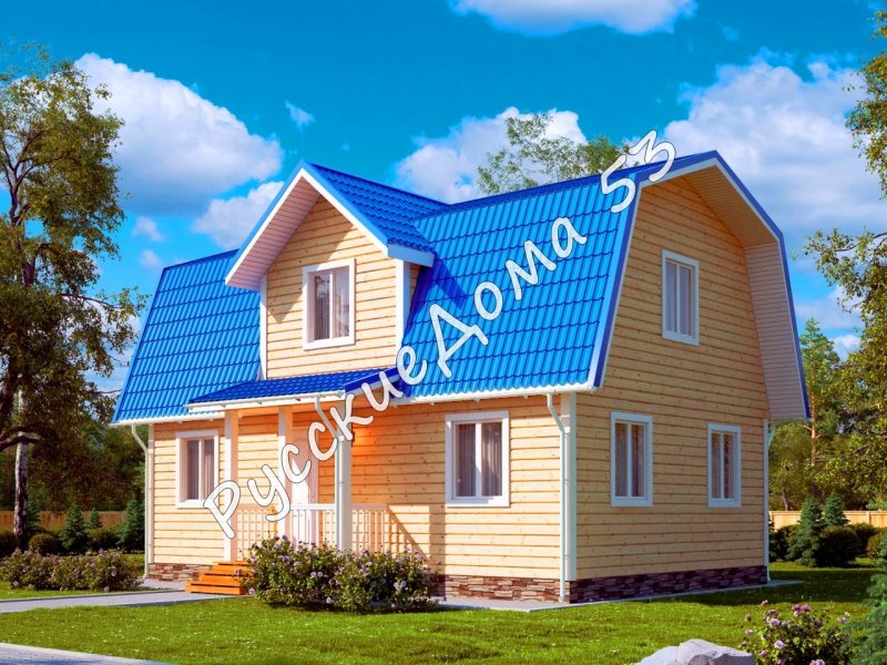 Дома из бруса с ломаной крышей