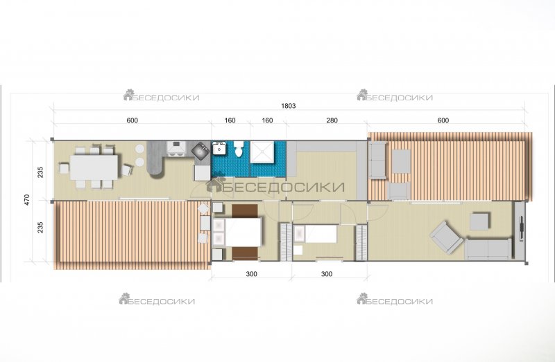 Планировка морского контейнера 20 футов