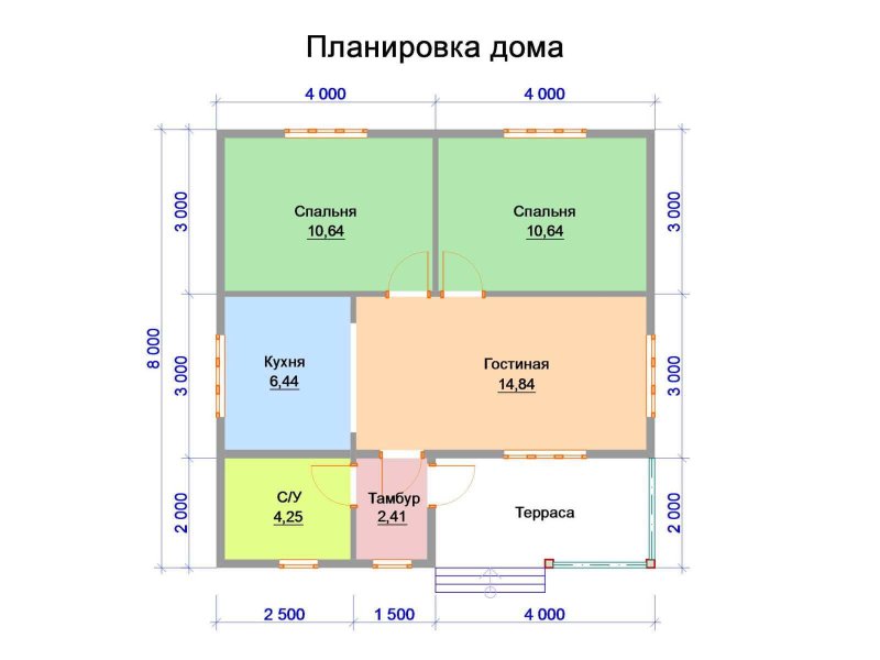 План дома 8 на 9 одноэтажный с мансардой