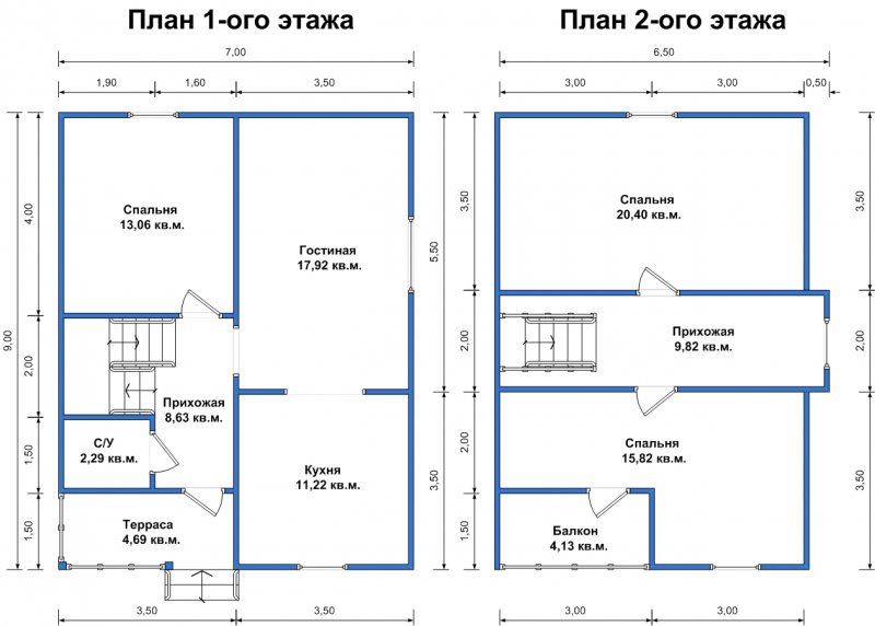 Планировка дома 8 на 9