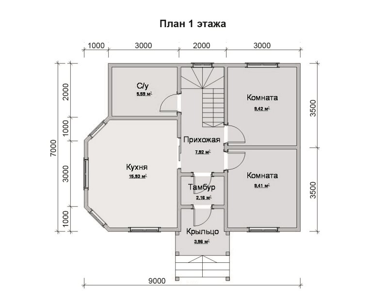Проекты домов 7х9 в полтора этажа