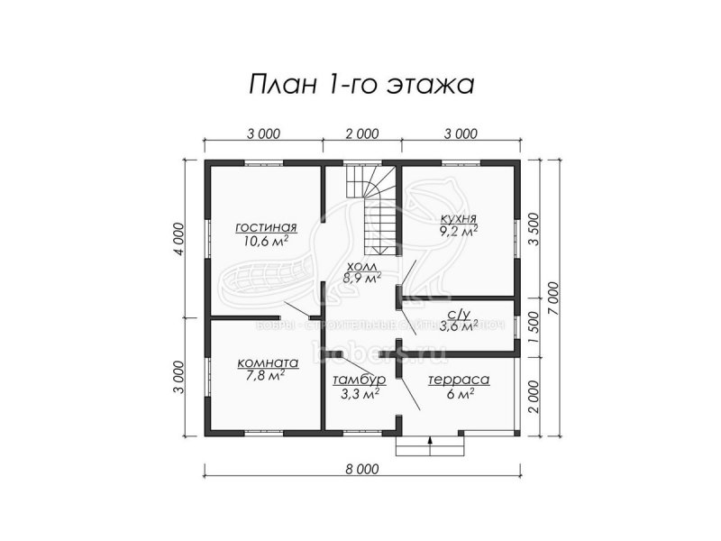 Проект каркасного дома 5х7