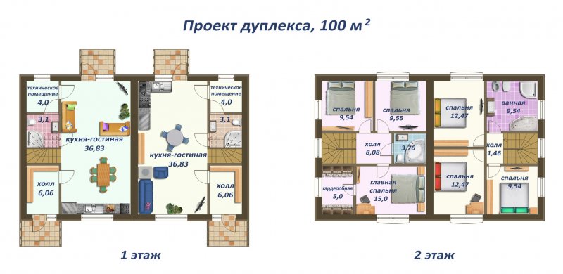Проект дуплекс 200 м