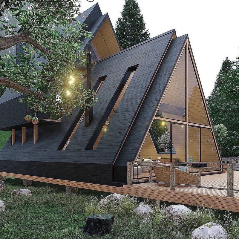 А-образный дом. A-frame. Дом шалаш.