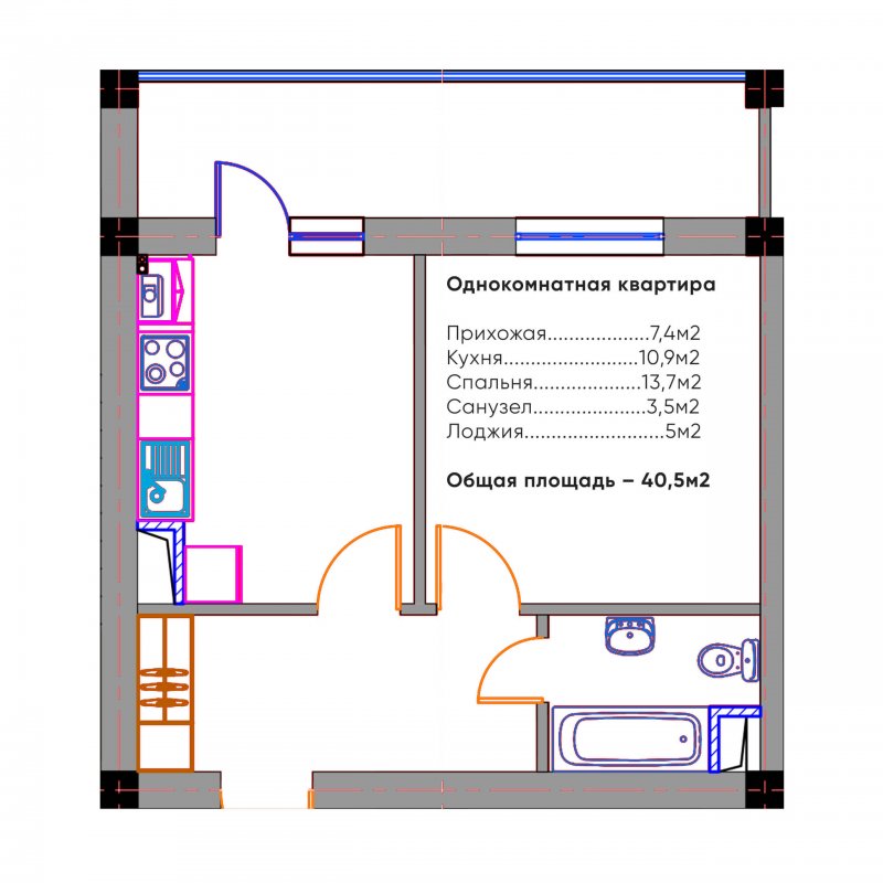 Планировка 40 кв метров