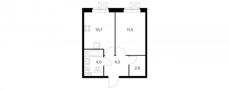 Планировка 1 комнатной квартиры 37 кв.м