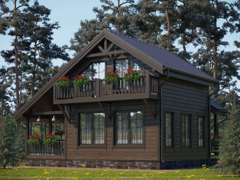Дом из бруса проекты Скандинавия 130м2
