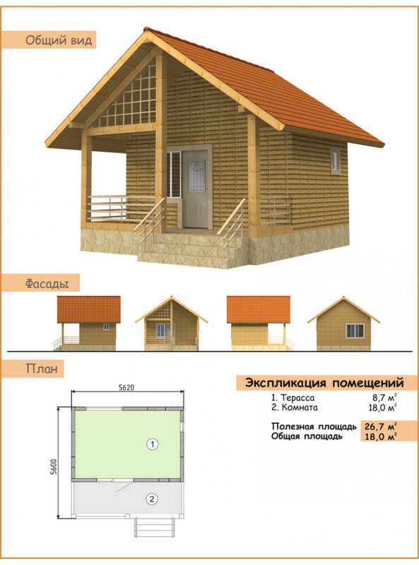 Дачный домик 4х4 планировка