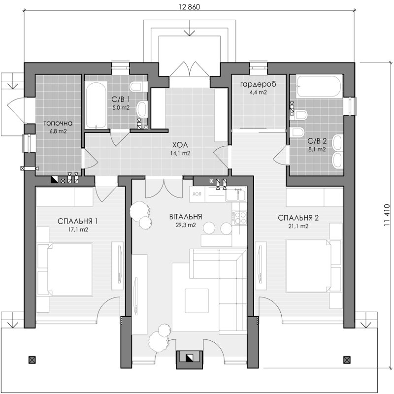 Планировка офиса 40 м2
