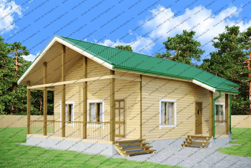 Дом из бруса 8 на 10 одноэтажный