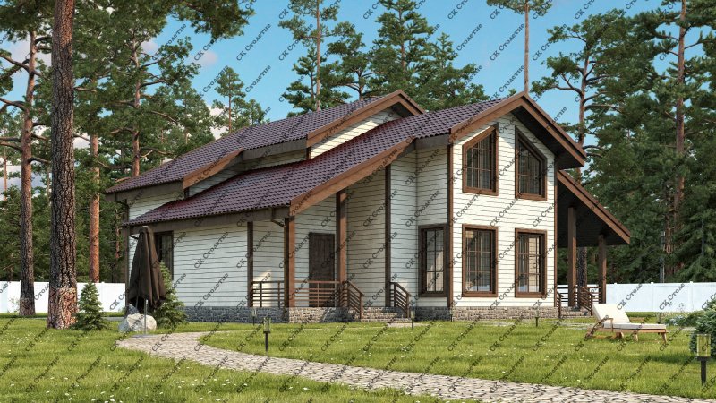 Дом из клееного бруса 110 кв.м