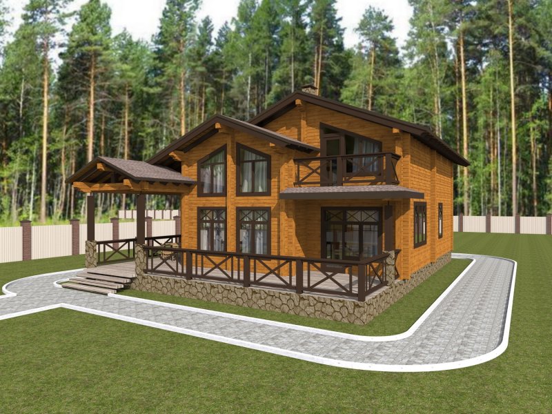 Дом из клееного бруса проект м336
