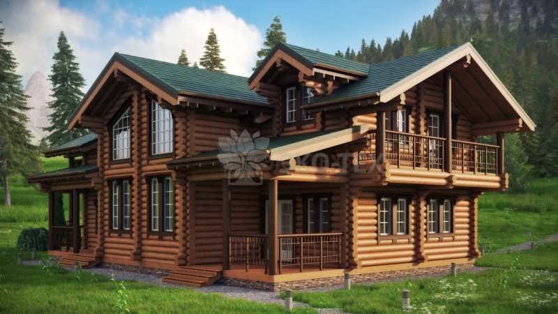 Усадьба из оцилиндрованного бревна