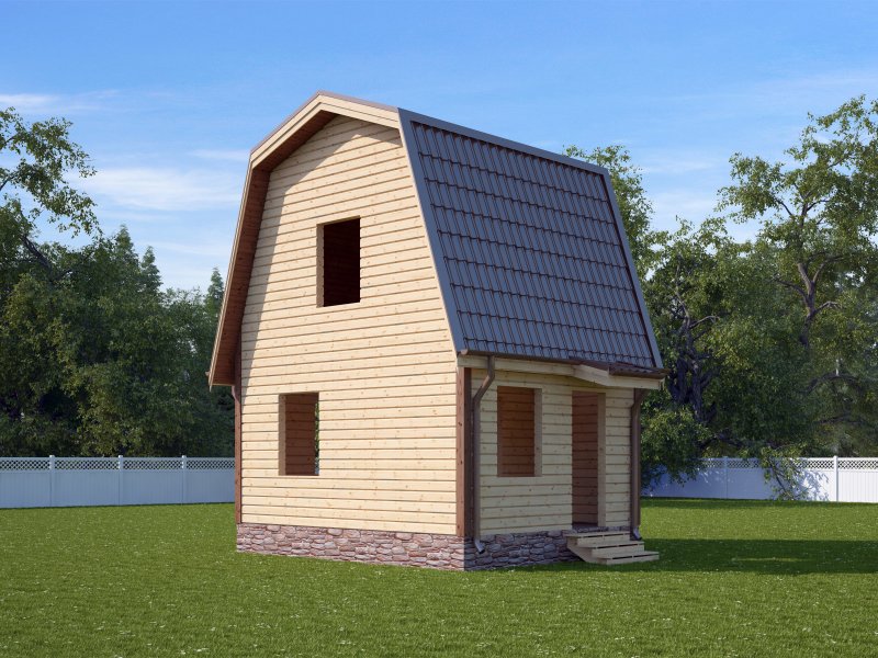 Дачный дом 4х4 с мансардой из бруса 150х150