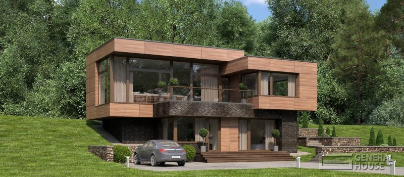 Разрез плоской кровли частного дома