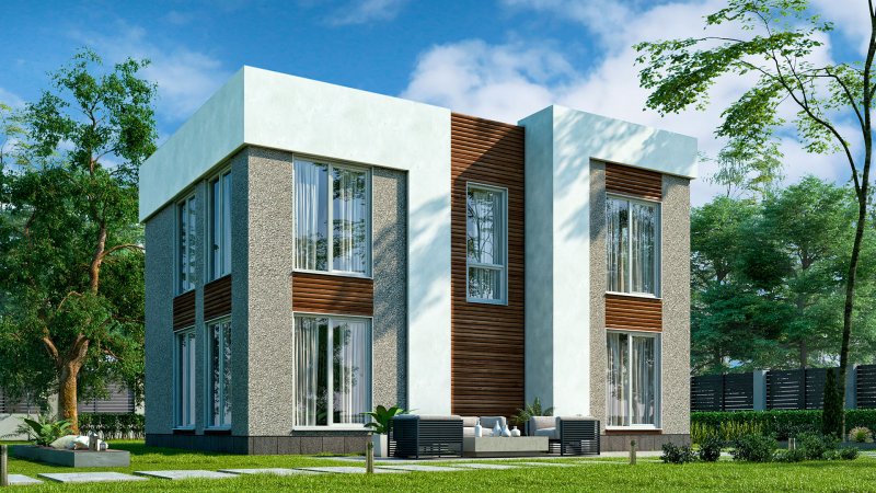 Дуплекс на 172м2 с плоской кровлей
