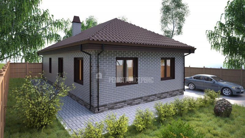 Дом из кирпича одноэтажный 80 кв м