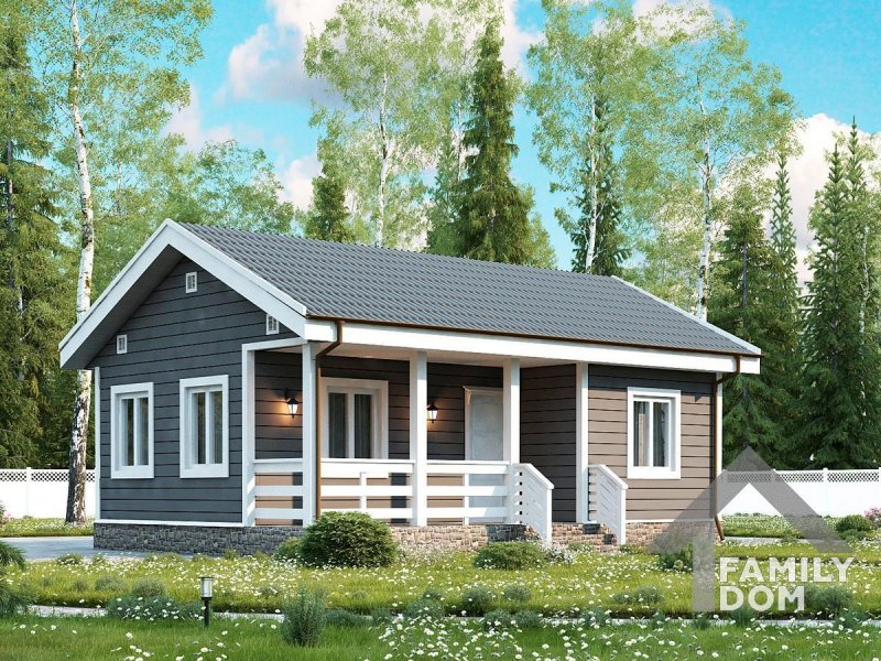 Каркасный одноэтажный домик 8х8