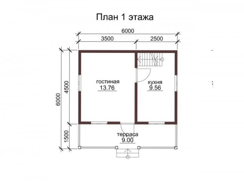 Планировка каркасного дома 6х6