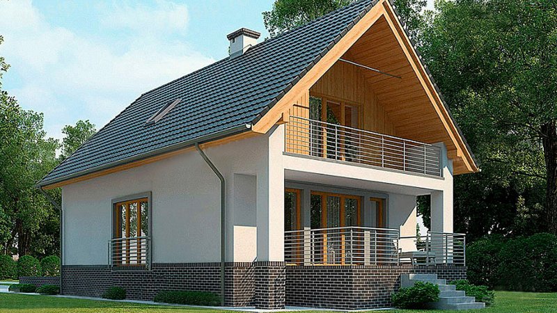 Дом с мансардой и террасой 120кв