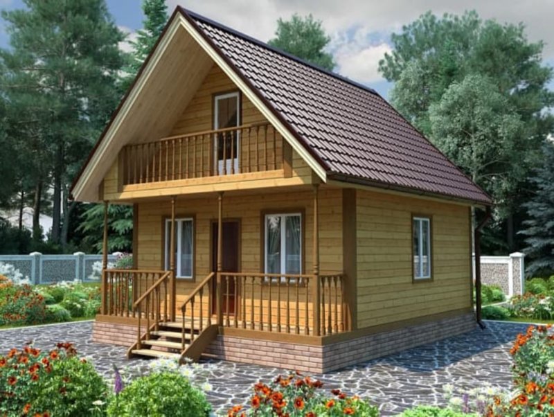 Дачный дом из бруса 100 м2