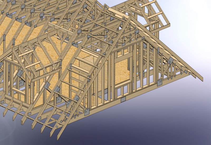 Стропильная кровля в Revit