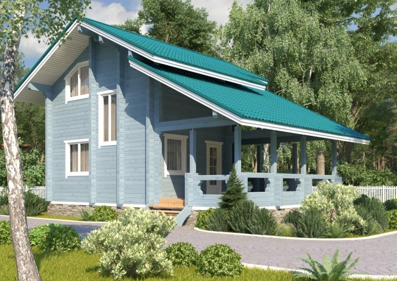 Каркасный дом с разноуровневой крышей