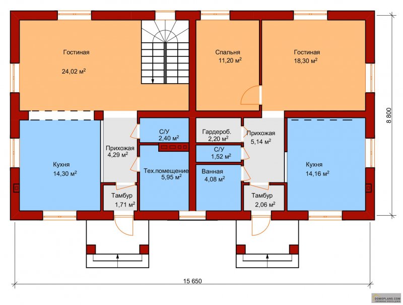 Каркасный дуплекс 160 м2
