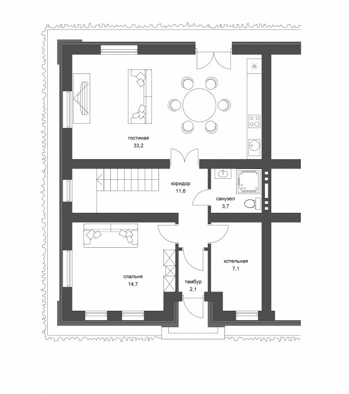 Планировка дуплекс 130м