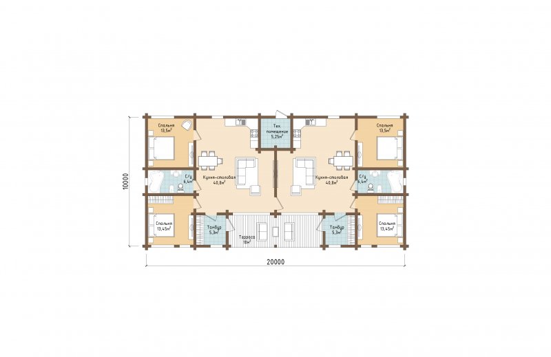 Каркасный дуплекс 160 м2