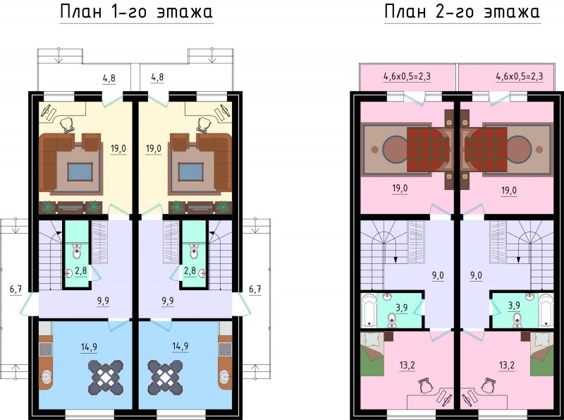 Планировки дуплексов 100 м2