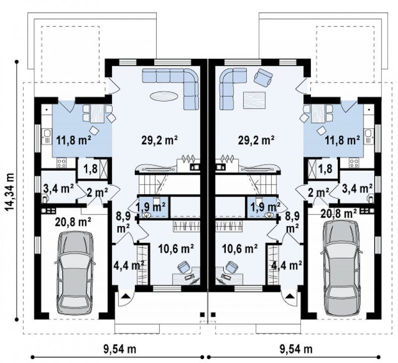 Проект дуплекс 200 м 2021
