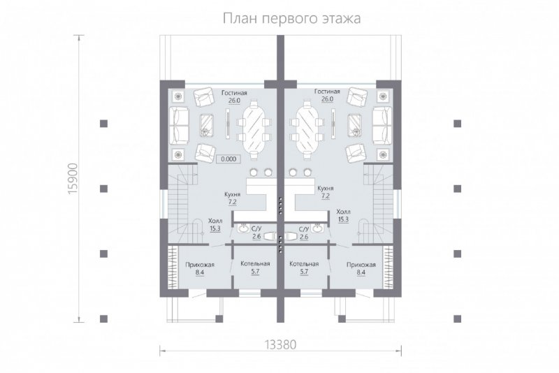 Дуплекс двухэтажный 170 м2 планировка