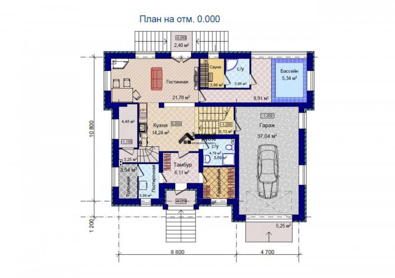Американские дома с гаражом и бассейном проекты