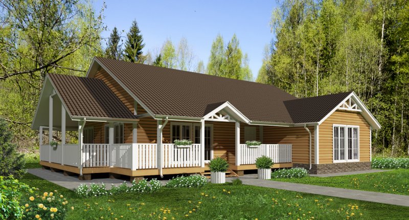 Проекты каркасных домов с террасой