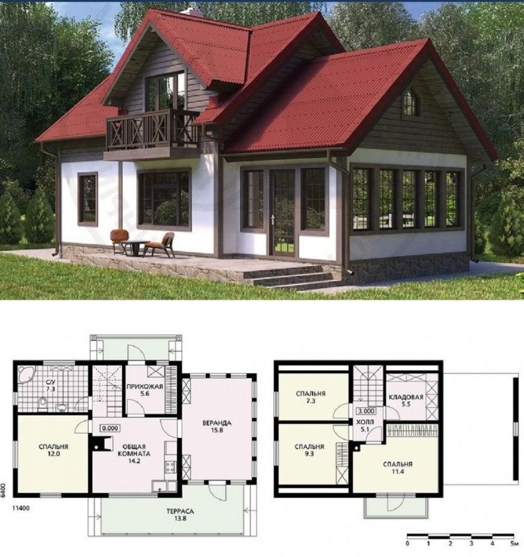 Планировка загородного домика
