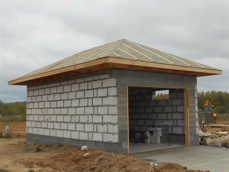 Гараж из газобетона