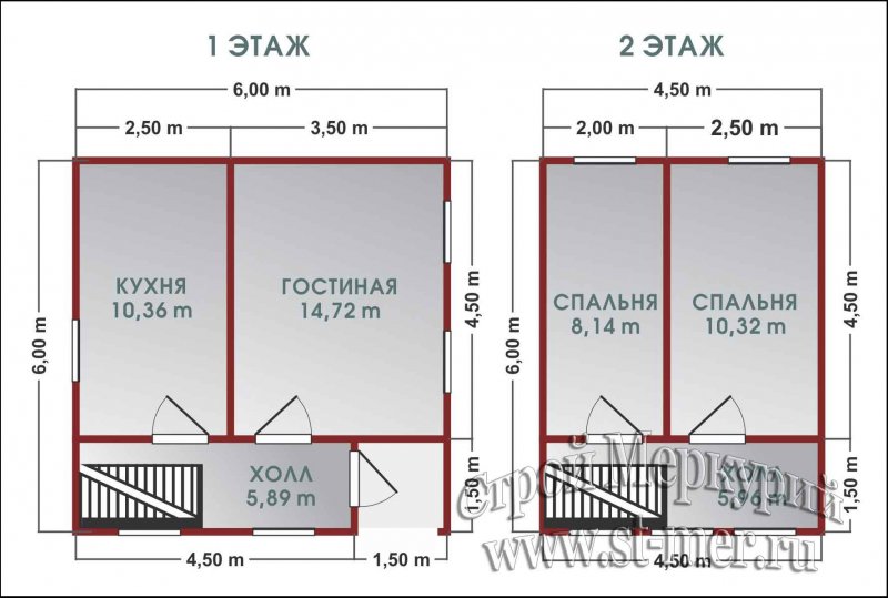 Дачный дом 6х8 с мансардой проект