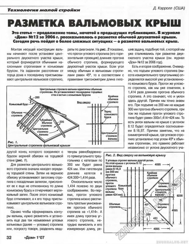 Оптимальный угол вальмовой крыши