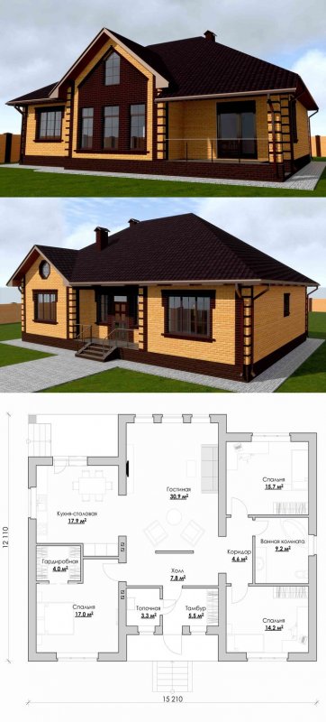 Дом на 80 кв.м одноэтажный с мансардой проекты