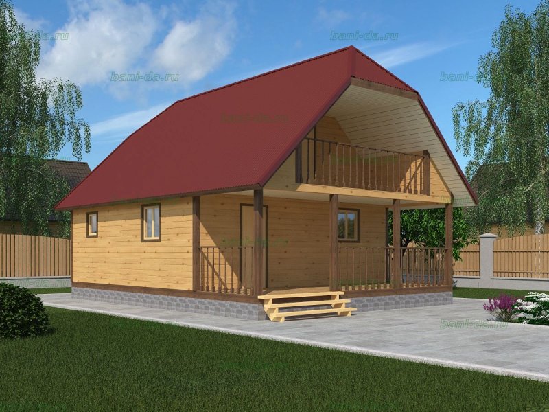 Каркасная баня 6х8