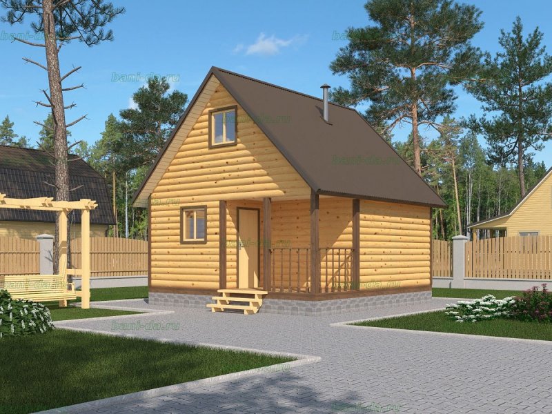 Проект бани 5х5 из бруса
