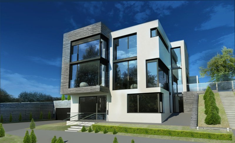 Дом с плоской крышей монолит 170 м
