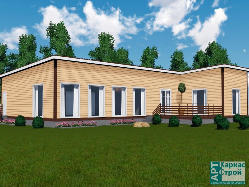 Проекты каркасных гостиниц с односкатной крышей