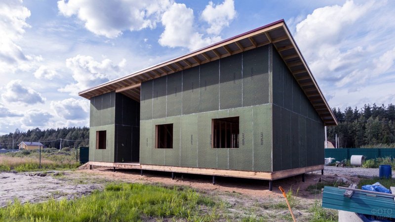 Каркасный дом с односкатной крышей проекты
