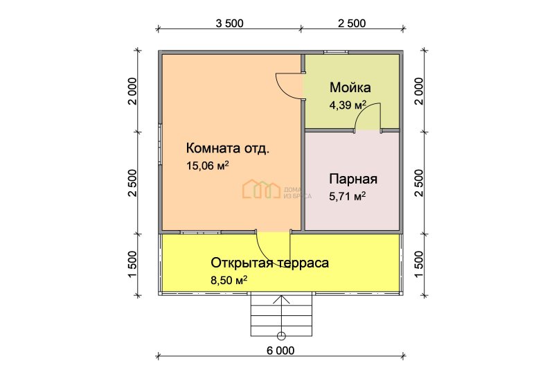 Проекты одноэтажных домов 4×6 из бруса на бумаге в Ухте